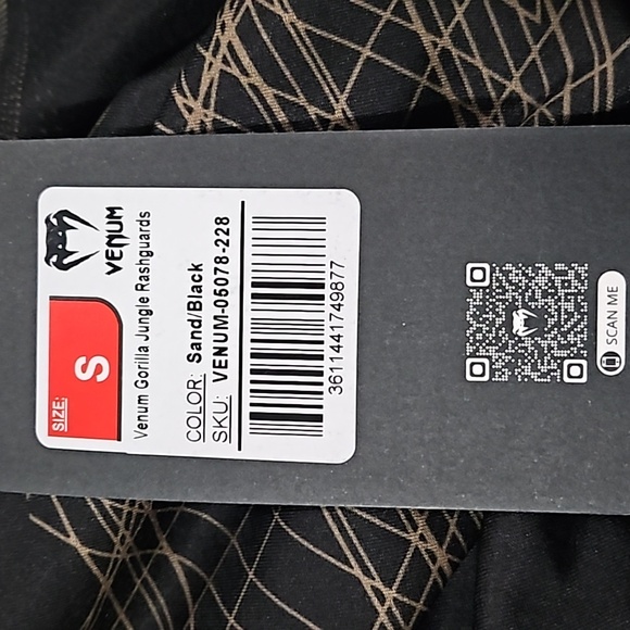 NWT UFC VENUM Gorilla Jungle Rashguard Sand Black Size Small - Picture 6 of 7